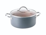 Oferta : Set 6 piese, 3 vase din aluminiu cu invelis antiaderent , cu ceramica si titan , Grunberg GR6936
