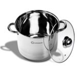 Oala din inox cu capac din sticla , 6.5 l , Grunberg GR2122