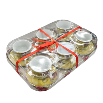 Set 6 cești cu farfurioare galbene cu flori