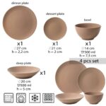 Set farfurii 4 piese, pentru o persoana, Latte, Cesiro, Crem Mat