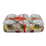 Set 6 cești cu farfurioare galbene cu flori