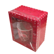 Set cană, 280ml,  și lingurță cu inimi și mesaj I LOVE YOU