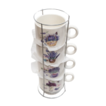Set 4 cești model lavandă