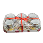 Set 6 cești cu farfurioare cu decor floral