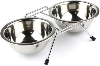Set 2 castroane din inox , cu suport metalic , 2 x 4700 ml , Grunberg GR2989