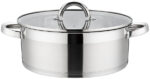 Cratita din inox, cu capac din sticla, 26 cm, 5.00 l, Grunberg GR4118