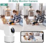 Monitor pentru bebeluși GT HITGX cu cameră WiFi și viziune nocturnă Cameră interioară fără fir HD 2K Cameră pentru animale de companie cu aplicație pentru telefon Camere audio cu senzor de mișcare în 2 direcții