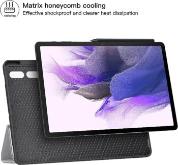 Folie Husă pentru tabletă Galaxy Tab S7 FE de 12,4 inch cu suport pentru stilou S, suport subțire, ușoară
