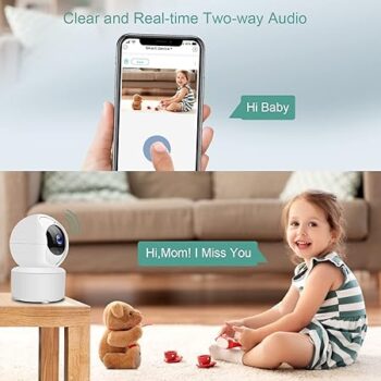 Monitor pentru bebeluși GT HITGX cu cameră WiFi și viziune nocturnă Cameră interioară fără fir HD 2K Cameră pentru animale de companie cu aplicație pentru telefon Camere audio cu senzor de mișcare în 2 direcții