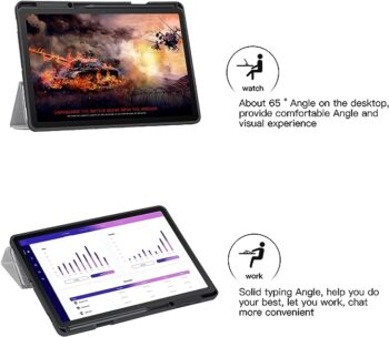 Folie Husă pentru tabletă Galaxy Tab S7 FE de 12,4 inch cu suport pentru stilou S, suport subțire, ușoară