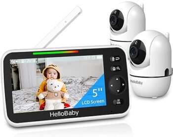 Monitor pentru bebeluși HelloBaby cu 2 camere Baby monitor cucamere și audio Baby monitorcu camera si audio