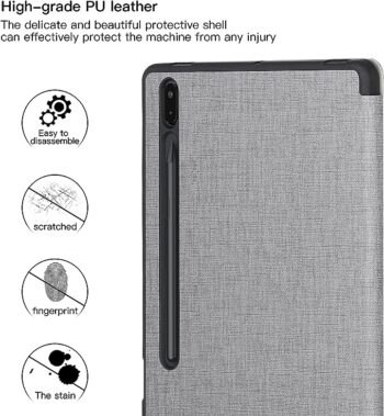 Folie Husă pentru tabletă Galaxy Tab S7 FE de 12,4 inch cu suport pentru stilou S, suport subțire, ușoară