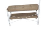 Bancheta tapitata cu suport pentru incaltaminte si cuier, cadru din metal, 72 x 32 x 167 cm, Grunberg TB92 (maro)