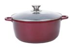 Cratita din aluminiu, cu ceramica, cu capac din sticla, pentru prepararea gemului, sosului din tomate, 20cm, Grunberg GR1020