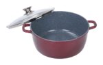Cratita din aluminiu, cu ceramica, cu capac din sticla, pentru prepararea gemului, sosului din tomate, 20cm, Grunberg GR1020