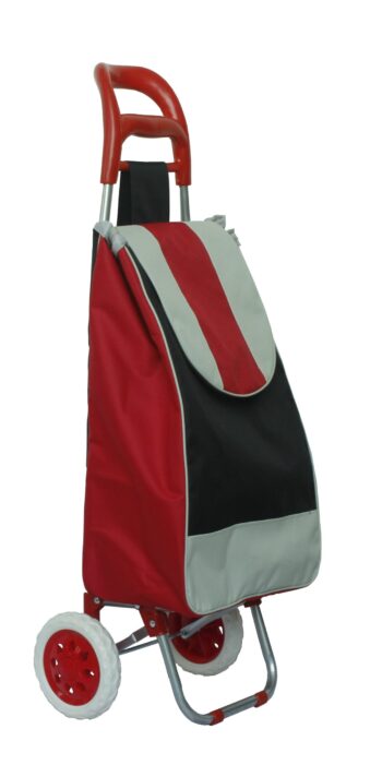 Carucior de piata pliabil , 38X20X96 Cm, 40 l, Grunberg cu 2 roti, BF206 Rosu/Negru