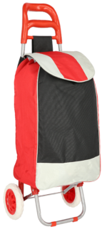 Carucior de piata pliabil , 38X20X96 Cm, 40 l, Grunberg cu 2 roti, BF206 Rosu/Negru