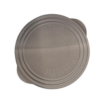 Bol maro cu detalii albe si capac din plastic, 3l