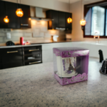 Cana cu farfurie si lingurita 350 ml, Alb cu design Paris