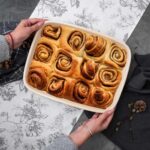 Vas termorezistent 34 x 26.5 x 7 cm, Maro/Crem