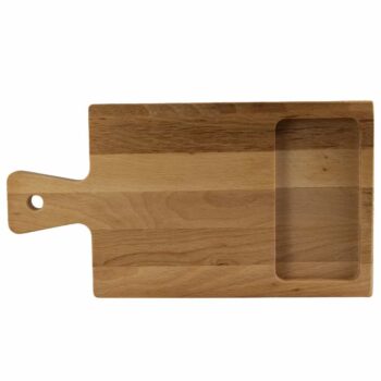 Tocator lemn cu maner 350x185x20 mm, Maro natur Tocator lemn cu maner 350x185x20 mm, Maro natur