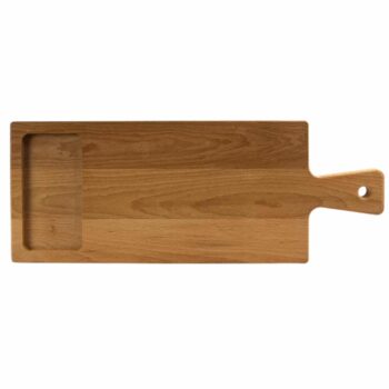 Tocator lemn cu maner 490x190x20 mm, Maro natur Tocator lemn cu maner 490x190x20 mm, Maro natur
