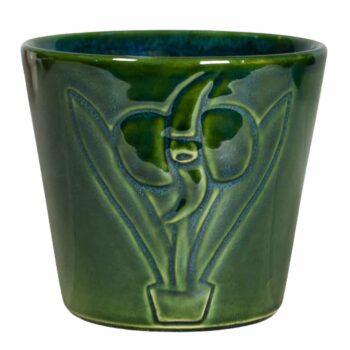 Ghiveci Verde Închis Reactiv decorat in relief cu forma de floare, 10 cm Ghiveci Verde Închis Reactiv decorat in relief cu forma de floare, 10 cm