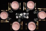 Set farfurii 18 piese, pentru 6 persoane, Ash, Cesiro, Gri/Roz