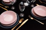 Set farfurii 18 piese, pentru 6 persoane, Ash, Cesiro, Gri/Roz