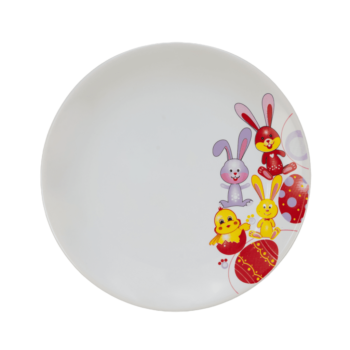 Farfurie desert Alb cu iepuras, 20 cm