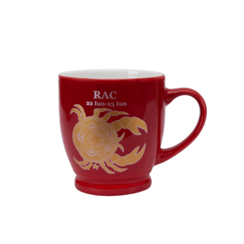 Cana cu decor Zodie Rac ,170 ml, Rosu