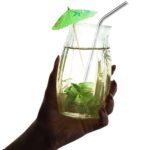 Set 6 pahare din sticla decorate in relief cu frunze de 500 ml, Cesiro