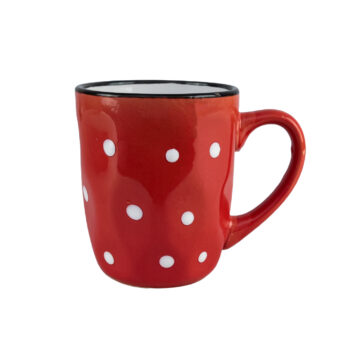 Cana Rosu cu buline albe, 200 ml Cana Rosu cu buline albe, 200 ml