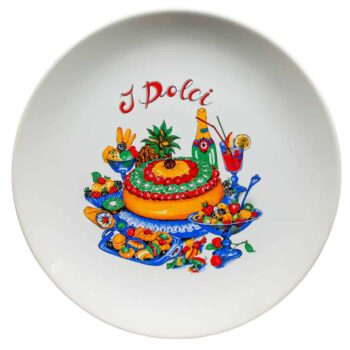 Set 6 farfurii intinse Alb Pur cu decor IDolci- Pentru momente perfecte in familie