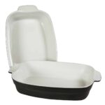 Set 2 vase termozesitente Alb Negru, 26x20x7 cm