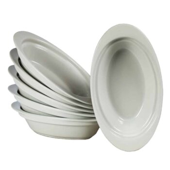 Set 6 vase termorezistente 18x12x5 cm, Alb