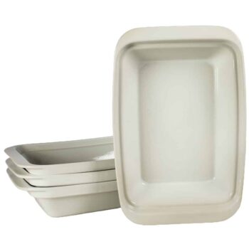 Set 4 vase termorezistente Alb, 32x24x8 cm