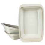 Set 3 vase termorezistente Alb, 32x24x8 cm