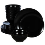Set farfurii 18 piese, pentru 6 persoane, Abyss, Cesiro, Negru Abis Mat