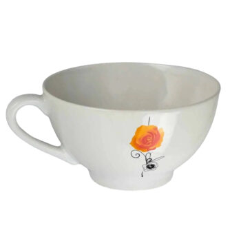 Cana Albă Lucioasă cu trandafir galben, 700 ml