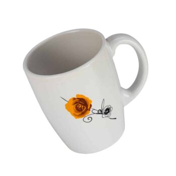 Cana Albă Lucioasă cu trandafir galben, 300 ml