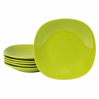 Set 6 farfurii adanci Verde Lucios, 22 cm