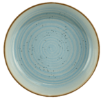 Eleganța Ivory: Farfurie Adâncă cu Spirale Albastre, 18 cm