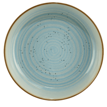 Eleganța Ivory: Farfurie Adâncă cu Spirale Albastre, 18 cm Eleganța Ivory: Farfurie Adâncă cu Spirale Albastre, 18 cm