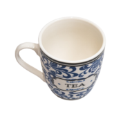 Cană cu frunze albastre și mesaj Tea de 250 ml