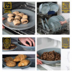 Set farfurii 16 piese, pentru 4 persoane, Ash, Cesiro, Gri-Albastrui