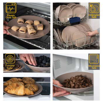 Set farfurii 24 piese, pentru 6 persoane, Latte, Cesiro, Crem Lucios