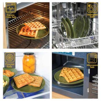 Set 4 Farfurii pentru Desert cu Stil Verde Lucios!