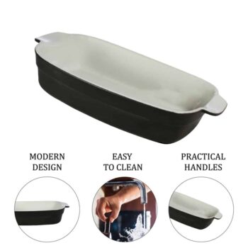 Vas Termorezistent Alb/Negru 26x20x7 cm