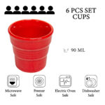 Set 6 pahare de 90 ml model Rosu Intens, Cesiro